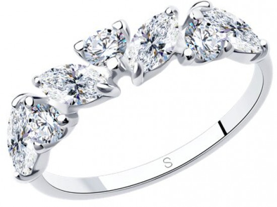 Кольцо из серебра с фианитами