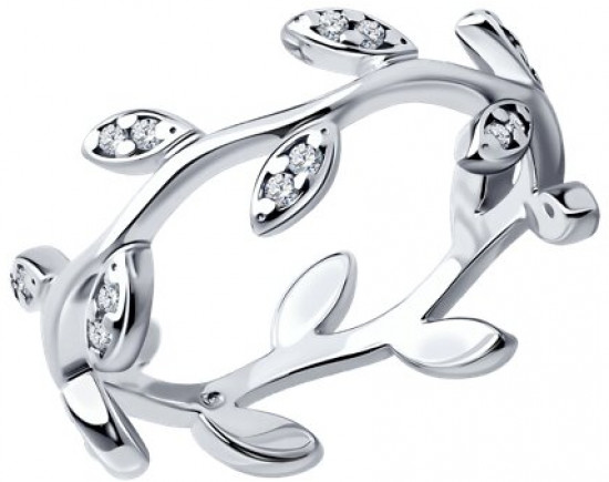 Кольцо из серебра с фианитами