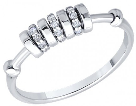 Кольцо из серебра с фианитами