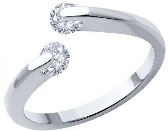 Кольцо из серебра с фианитами