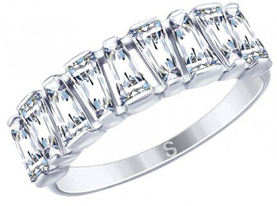 Кольцо из серебра с фианитами