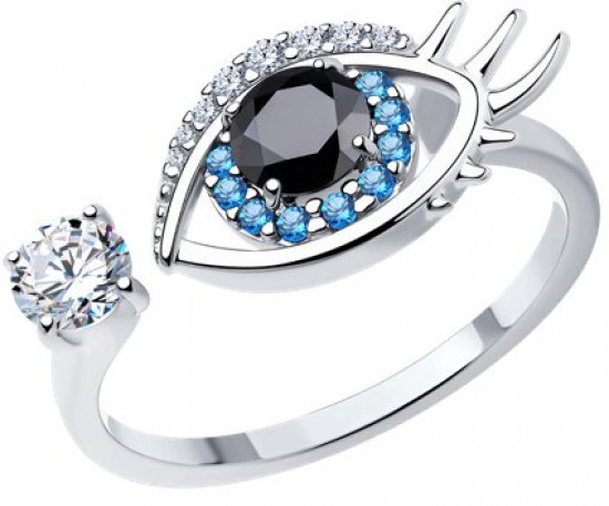 Кольцо из серебра с фианитами