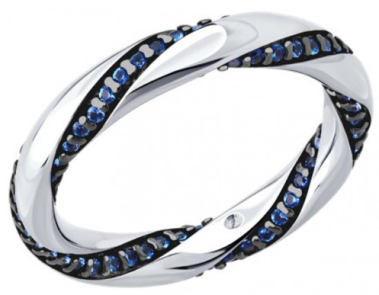 Кольцо из серебра с фианитами