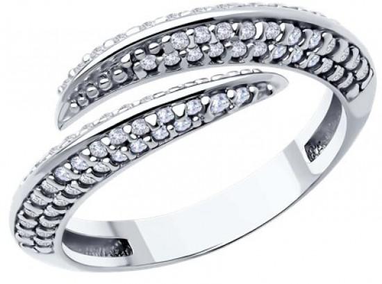 Кольцо из серебра с фианитами