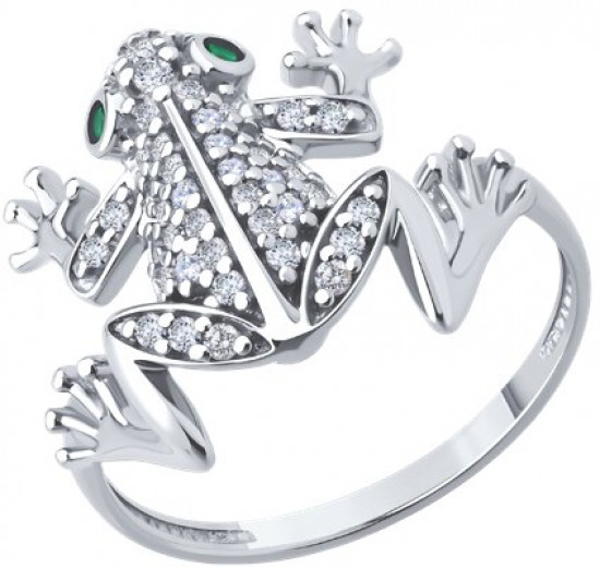 Кольцо из серебра с фианитами