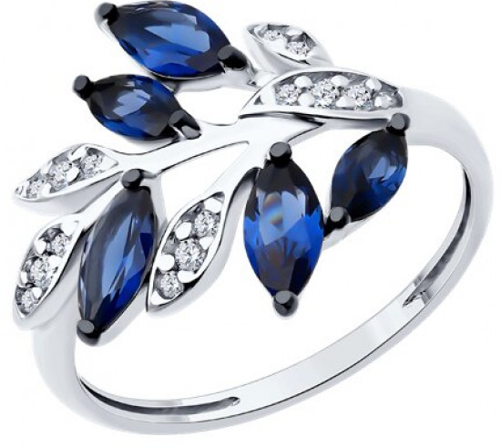 Кольцо из серебра с фианитами