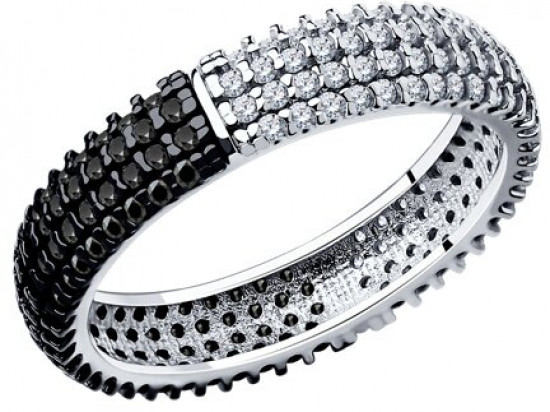 Кольцо из серебра с фианитами