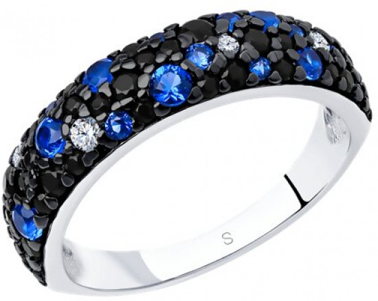 Кольцо из серебра с фианитами