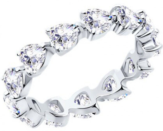 Кольцо из серебра с фианитами