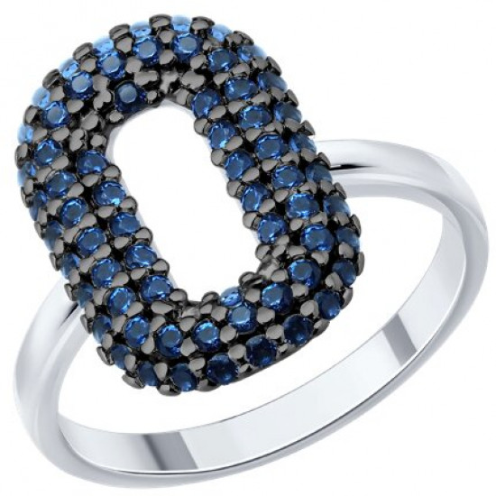 Кольцо из серебра с фианитами