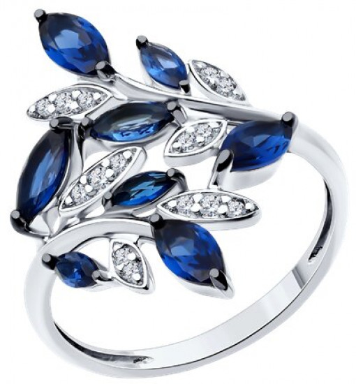 Кольцо из серебра с фианитами