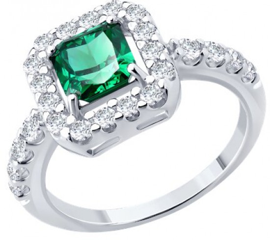 Кольцо из серебра с фианитами