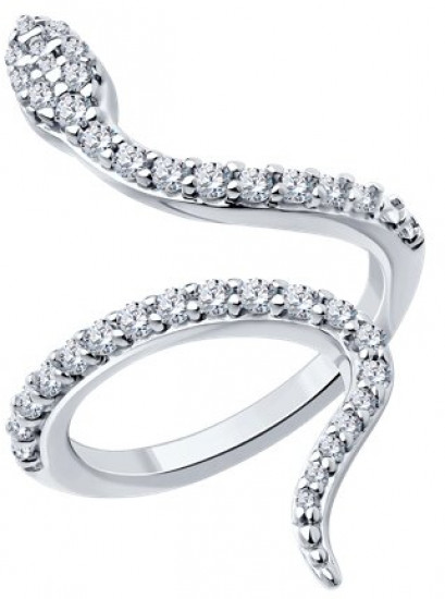 Кольцо из серебра с фианитами