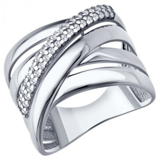 Кольцо из серебра с фианитами