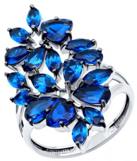 Кольцо из серебра с фианитами