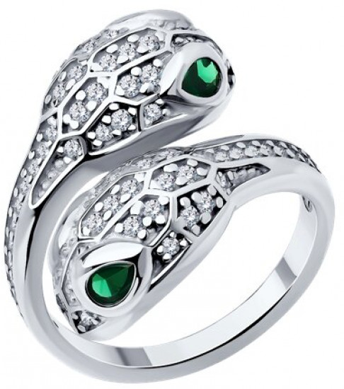 Кольцо из серебра с фианитами