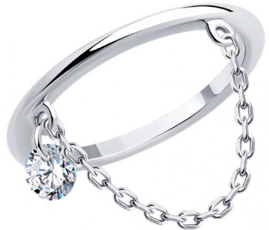 Кольцо из серебра с фианитом