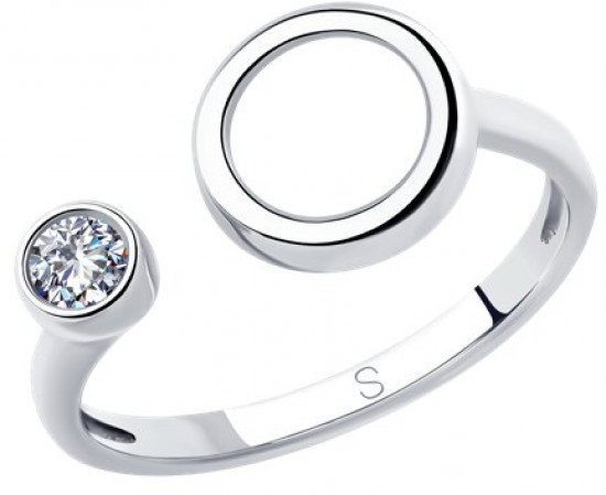 Кольцо из серебра с фианитом