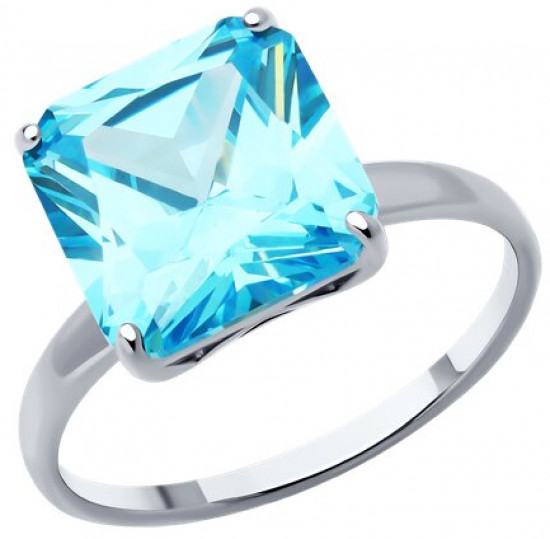 Кольцо из серебра с фианитом