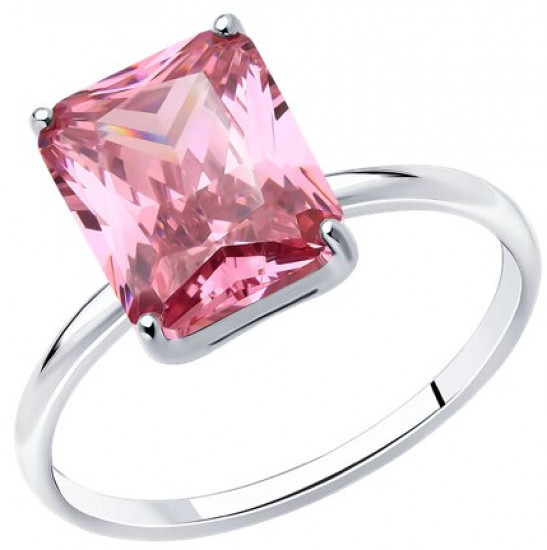 Кольцо из серебра с фианитом