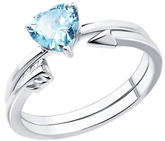 Кольцо из серебра с фианитом