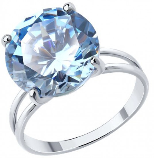 Кольцо из серебра с фианитом