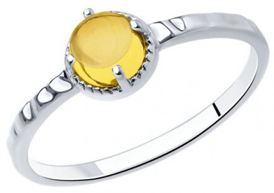 Кольцо из серебра с цитрином