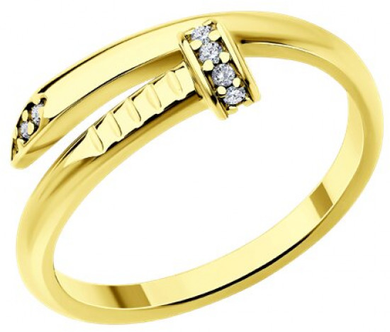 Кольцо из серебра с фианитами