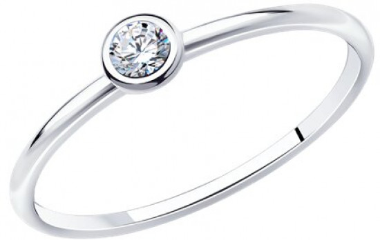 Кольцо из серебра c фианитом