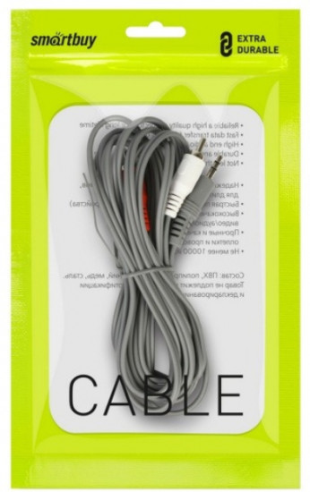 Кабель соединительный Smartbuy 3.5 Jack (M) — 2xRCA (M), стерео, аудио, 3.0 м