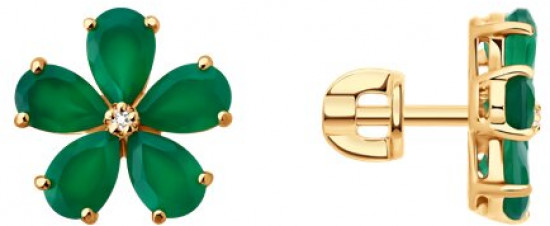 Серьги из серебра с агатами и топазами