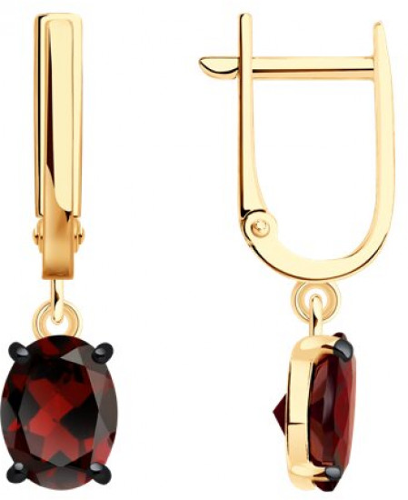 Серьги из серебра с гранатами