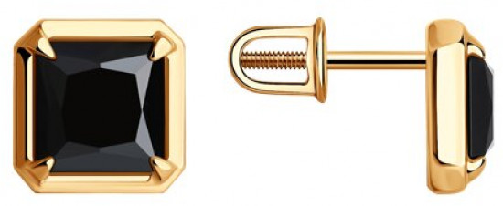 Серьги из серебра с ониксами