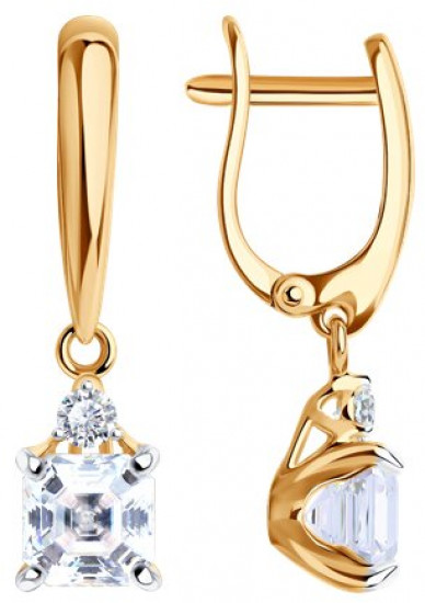 Серьги из серебра с фианитами
