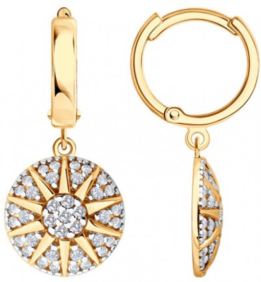 Серьги из серебра с фианитами