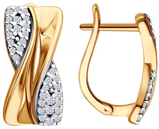 Серьги из серебра с фианитами