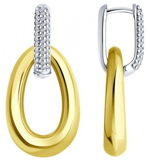 Серьги из серебра с фианитами