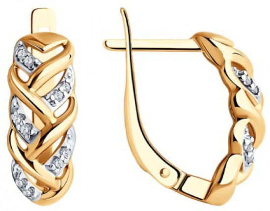 Серьги из серебра с фианитами