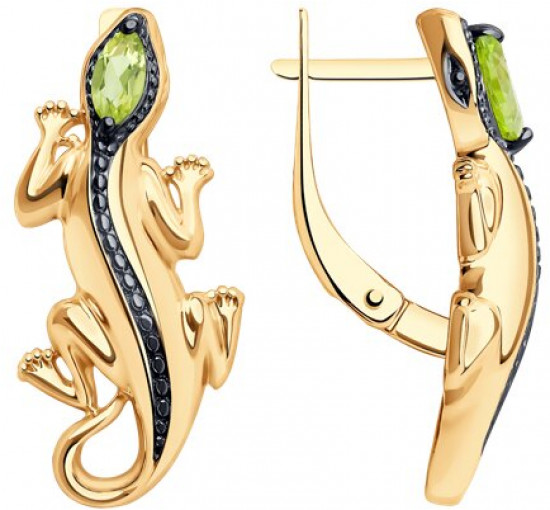 Серьги из серебра с хризолитами