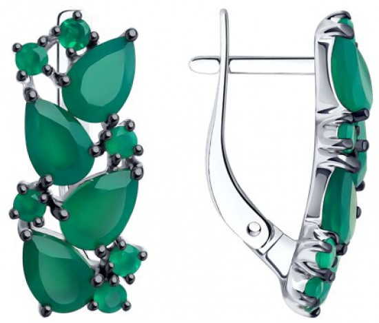 Серьги из серебра с агатами