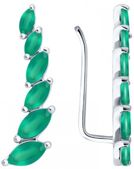 Серьги из серебра с агатами