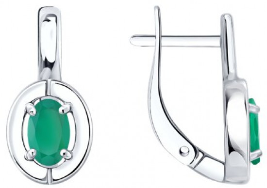 Серьги из серебра с агатами