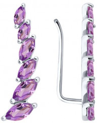 Серьги из серебра с аметистами