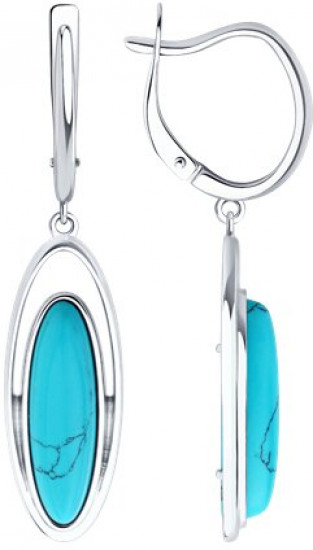 Серьги из серебра с бирюзой