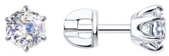 Серьги из серебра с бриллианитами