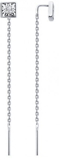 Серьги из серебра с бриллиантами