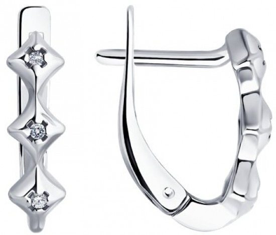 Серьги из серебра с бриллиантами