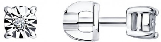 Серьги из серебра с бриллиантами