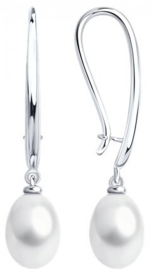 Серьги из серебра с жемчугом