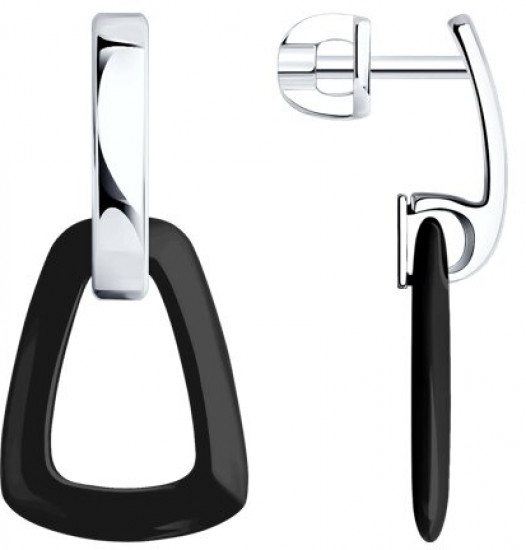 Серьги из серебра с керамическими вставками